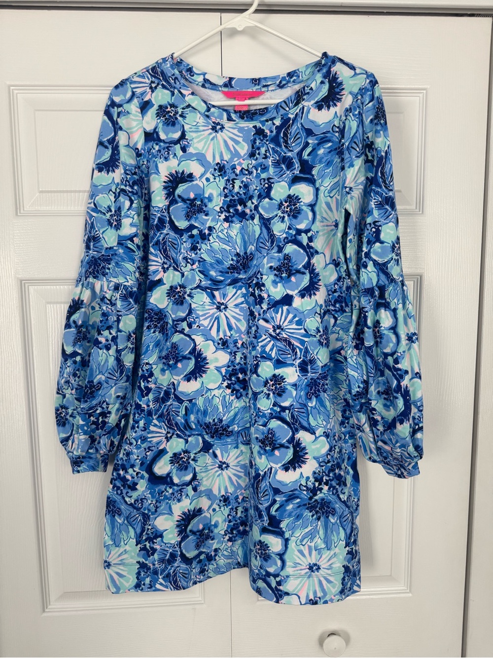 Lilly Pulitzer Blue Floral Shift Dress for Girls